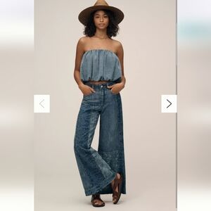 Pilcro Blue Wide Leg Jeans